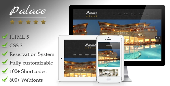 Palace hotel is an HTML5/CSS3 responsive WordPress hotel theme suitable for hotels