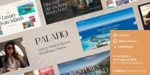 Palatio - Luxury Hotel  Resort WordPress Theme Welcome to the ultimate in web elegance with the Palatio - Luxury Hotel  Resort WordPress Theme. Whether you own a chic city hotel or a tranquil resort in the mountains