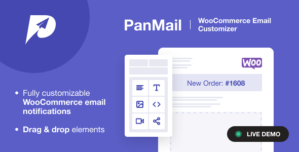 You have the problem concerning customize the WooCommerce Emails on your store ? Do not worry !! The PanMail plugin lets you customize WooComemrce emails with template builder. You can easily drag and drop