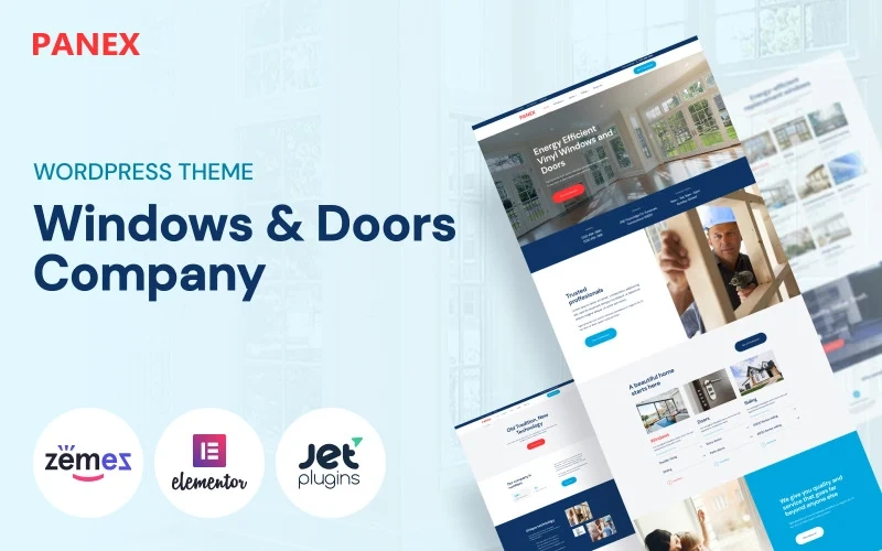 A new creative windows and doors WordPress theme. The theme is made in the style of a landing page but has a large number of pages