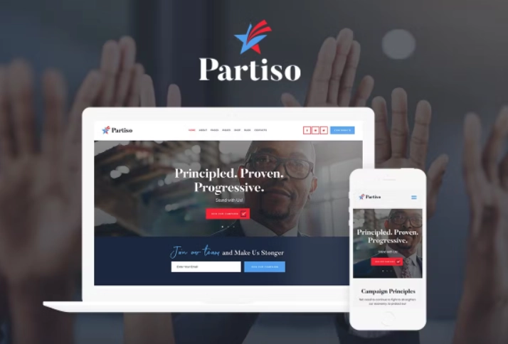 Powerful Political WordPress Theme 1.1.1 Partiso is a multi-purpose