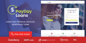 Transform your finance site with the Payday Loans WordPress Theme. Responsive