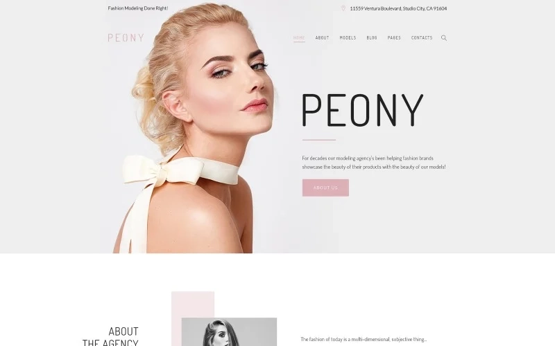 Peony is a Model Agency WP Theme