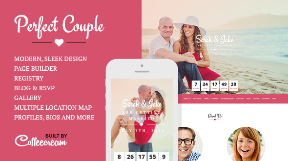 Create a stunning wedding website with Perfect Couple - Wedding WordPress Theme. Available at Bevaultx with countless other premium themes. Start now!