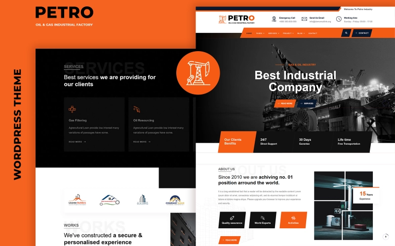 Petro one of the most historical WordPress Theme. It's make for Gas  Oil