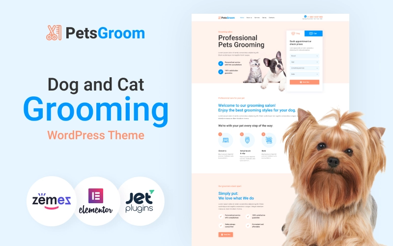 Are you the owner of a dog grooming centre and don’t know how to design the ideal website to put all your services description there? We know the decision. Look at our dog grooming WordPress template. It distinguishes from other dog grooming websites and consist of a lot of widgets…