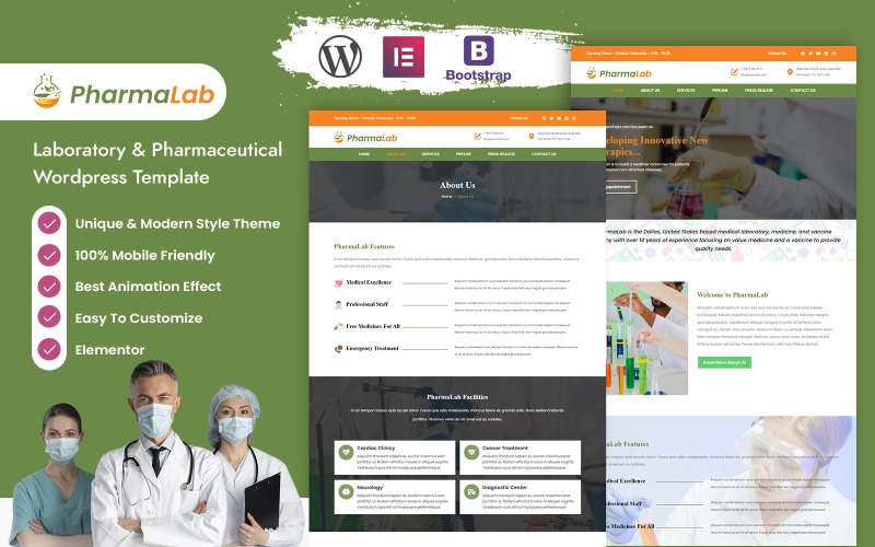 Welcome to the Pharmalab solution for all pharmaceutical and apothecary web sites accessible. PharmaCare comes with a incredible selection of layouts for every cutting-edge drugstore