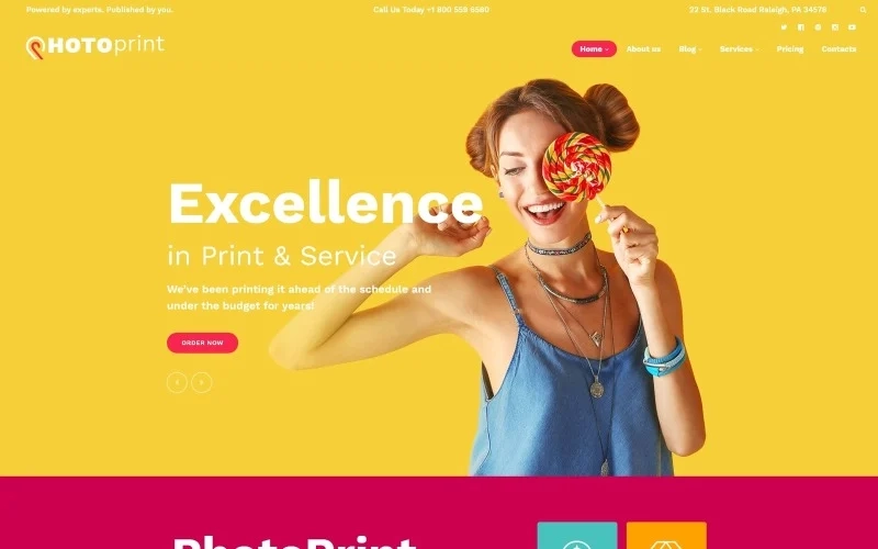 PhotoPrint is a creative WordPress theme meant for companies that provide various printing services