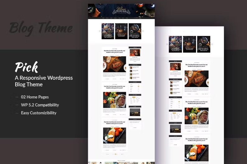 Pick is clean content focus Blogging Theme. It has Powerful admin panel