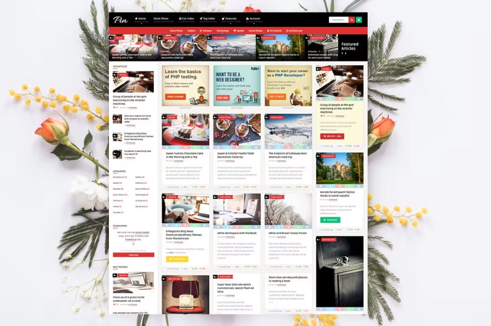 Pin is a Stylish and Pinterest style Theme. User Profile Membership and Content Sharing Theme