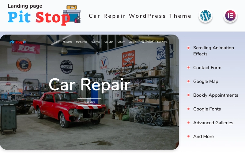 Pit Stop - is a premium Car Repair WordPress Theme