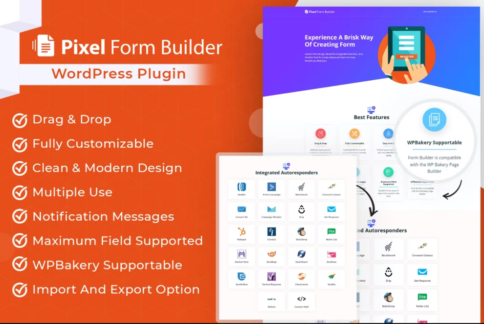 Pixel Form Builder Plugin! powerful plugin that allows website owners to create any type of form like contact form