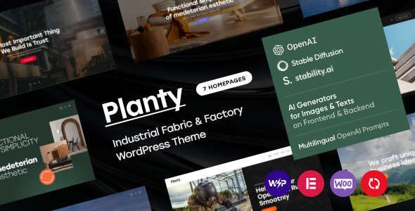 Elevate your industrial or fabric business with the Planty WordPress Theme. SEO optimized