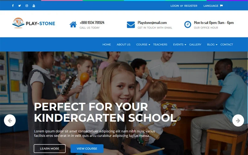 PlayStone – Kindergarten  School WordPress Theme is a standout solution for creating Educational Websites