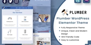 The Plumber WordPress Theme has been designed exclusively for plumbers. Plumbing services can be promoted with this special WordPress theme. Using this theme