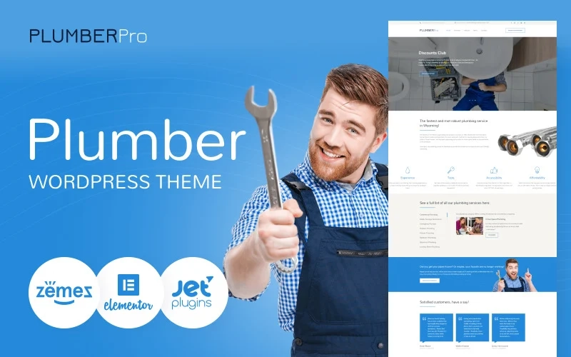 Take a chance and explore the plumber WordPress theme - the ideal solution for the promotion of your business and services. The theme is built on a combination of blue and white colors