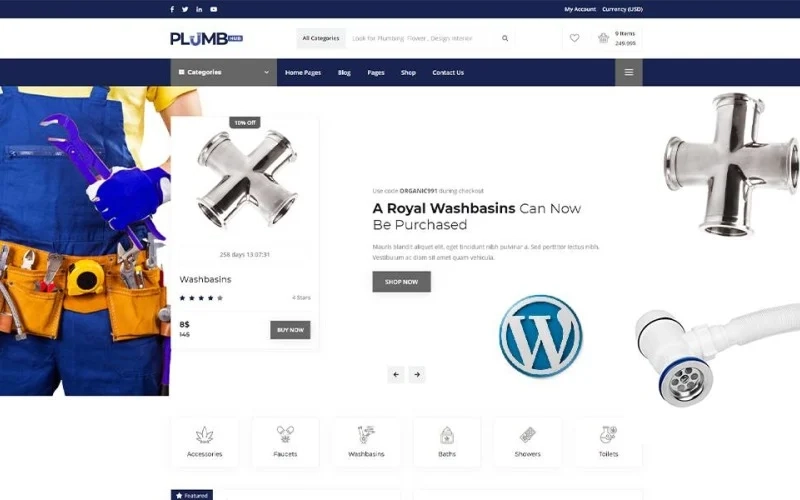 Plumbing Hub is the beautiful Plumbing Shop WordPress Theme for plumbing Shop