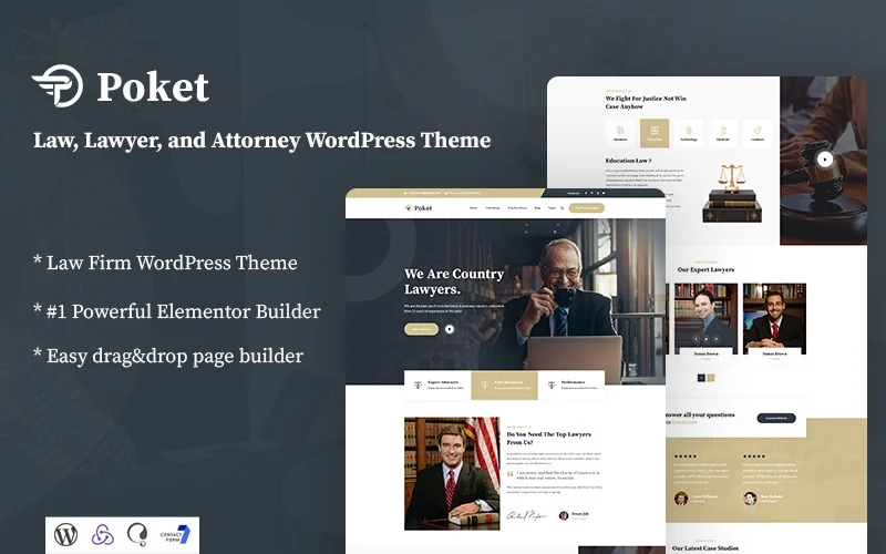 Poket is the best responsive law and attorney WordPress theme at a time. it's a totally high-quality theme for law