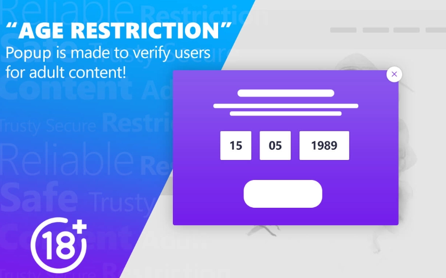 In case you sell particular products or if your website contains adult content and you need a tool to verify the age of visitors before giving them access