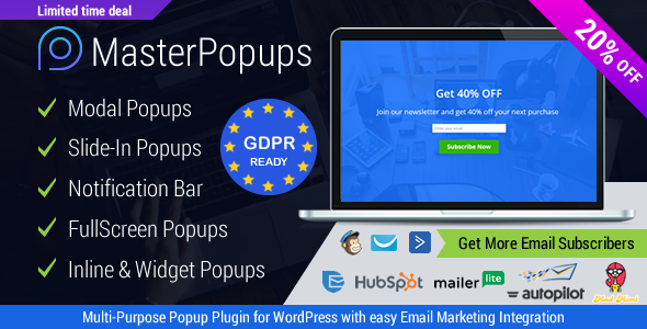 Master Popups is a powerful popup plugin for creating Modal Popups