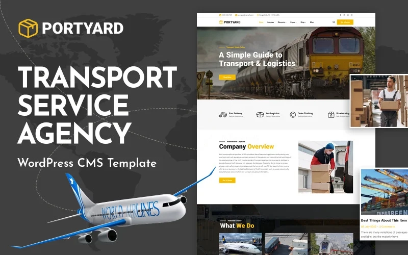 The PortYard WordPress theme is your best bet for creating a professional-quality transportation website. It provides a fantastic