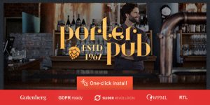 Transform your pub or restaurant's website with the Porter Pub WordPress Theme. Easy customization