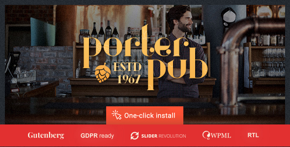 Transform your pub or restaurant's website with the Porter Pub WordPress Theme. Easy customization