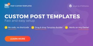 If you want to create a beautiful custom template for your single posts this is the perfect tool for that. No need to deal with code