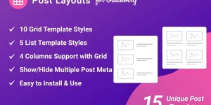 Post Layouts Pro for Gutenberg is a Gutenberg add-on with a bunch of additional style for post layouts that contains unique templates for presentation. This is a standalone Gutenberg solution to give wow design possibility for your blog posts with clean design and full responsive layout.