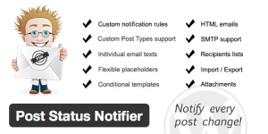 You want to be notified when one of your contributors submitted a new post for revision or an editor published one? Vice versa you want to notify your contributors when their posts got published?