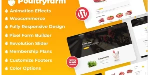 Transform your poultry business with the Poultry Farm WooCommerce Theme! Perfect for selling meat