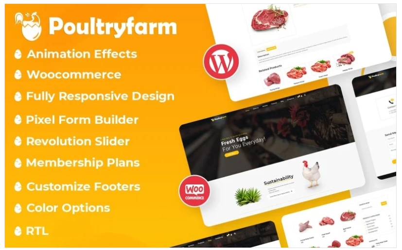 Transform your poultry business with the Poultry Farm WooCommerce Theme! Perfect for selling meat