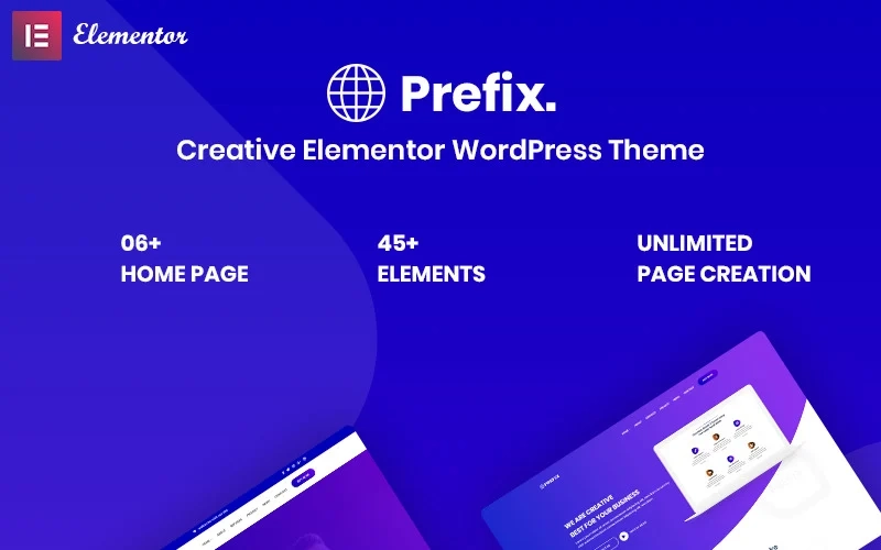 Prefix is a Clean  Powerful Elementor Creative WordPress Theme. We fully include functionality in our theme to make a perfect website. This WordPress Theme created specially for Corporate