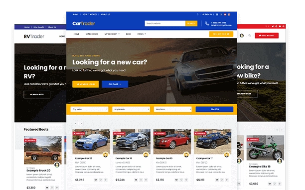 Create your own car dealership website similar to CarTrader or AutoTrader with this WordPress theme.