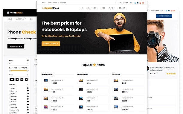 Create your own price comparison website similar to Shopzilla and BizRate with this WordPress theme.