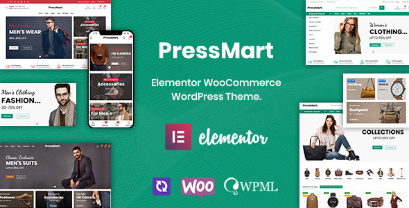 PressMart is modern and unique Elementor WooCommerce WordPress Theme. It comes with high-quality 05+ Prebuild Home Pages that fit any online store such as fashion store