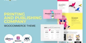 Pay attention at this printing company WordPress theme if you are looking for the site to sell art services. Bright and candy palette of colours creates an inspiring atmosphere and successfully crosses with your sphere of occupation. Such a website template will be a good platform for presenting art services