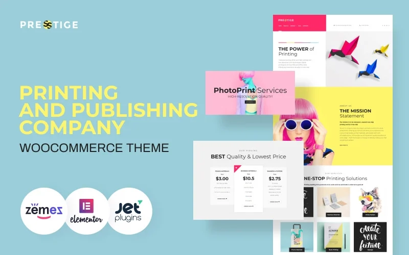 Pay attention at this printing company WordPress theme if you are looking for the site to sell art services. Bright and candy palette of colours creates an inspiring atmosphere and successfully crosses with your sphere of occupation. Such a website template will be a good platform for presenting art services