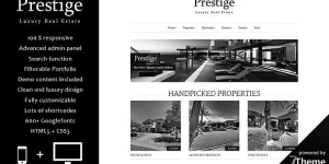 Prestige is a fully responsive WordPress Real Estate theme with extensive options and functions. It gives you powerful options for displaying your properties and communicating with potential buyers. It comes with lots of features like advanced property search