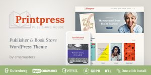 Showcase your literary works in style with the Printpress Book Publishing WordPress Theme. Get it from Bevaultx for premium features and seamless performance.