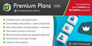 Elevate your WordPress site with PrivateContent - Premium Plans Addon. Manage memberships