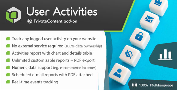 Effortlessly monitor and analyze user activities on your WordPress site with PrivateContent - User Activities. Make data-driven decisions and improve user experience.