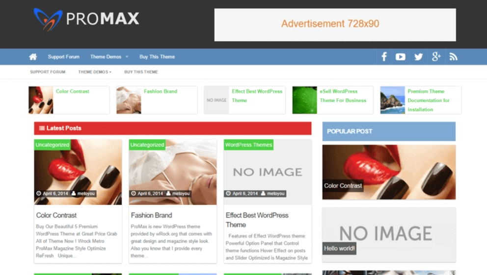 ProMax is new WordPress theme provided by InsertCart that comes with great design and magazine style look. These design are high quality fully SEO and mobile optimized comes with easily connect to social media. May be you are running personal blog or business website theme work for both also there…