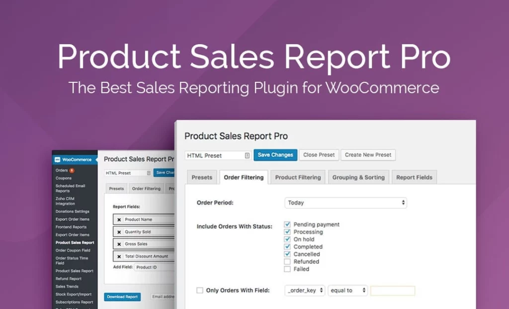 The Product Sales Report Pro plugin helps WooCommerce managers gain deep insights into the performance of their WooCommerce stores. With Product Sales Report Pro