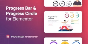 Boost website aesthetics with Progresser's customizable progress bars and circles. Perfect for showcasing achievements and tracking project milestones effortlessly.