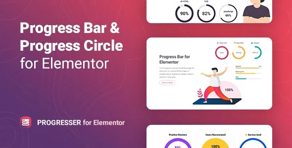 Boost website aesthetics with Progresser's customizable progress bars and circles. Perfect for showcasing achievements and tracking project milestones effortlessly.