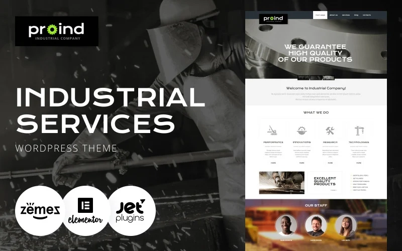 Proind is a great theme for creating a website dedicated to the industrial topic. If you have a construction company and want to promote building services