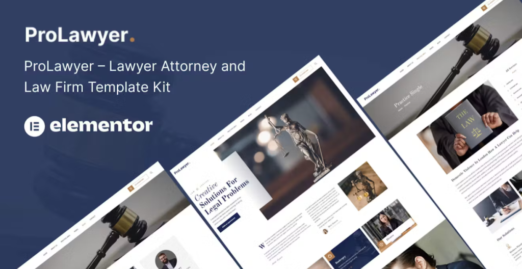 Elevate your legal practice with Prolawyer – the ultimate Lawyer and Law Firm Elementor Kit. Featuring customizable templates