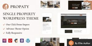 Propaty – Single Property Theme is an elegant  modern Real estate WordPress Theme. It is suited for single property  Real estate agencies for renting or selling your building