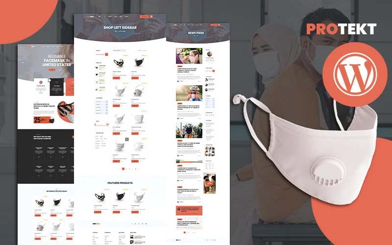 Protekt Medical Mask Store and Affiliate WordPress Theme is packed with 20+ validated HTML pages plus a shop with product details page